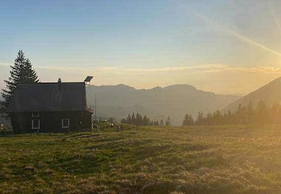 Sonnenaufgang auf der Hütte