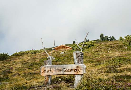 Kurz vor der Latschenalm trifft man auf dieses Kunstwerk.