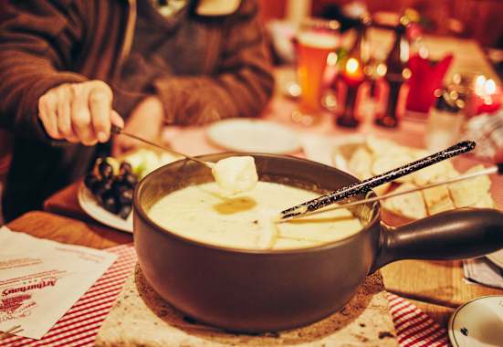 Käsefondue auf der Schweizerhütte