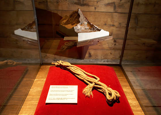 Das gerissene Hanfseil der Matterhorn-Tragödie im Museum von Zermatt