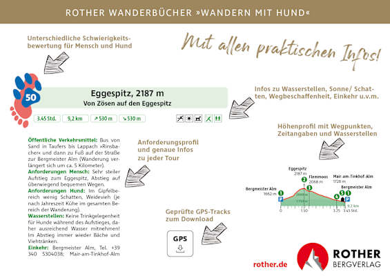 Besonderheiten der Rother Wanderbücher „Wandern mit Hund“.