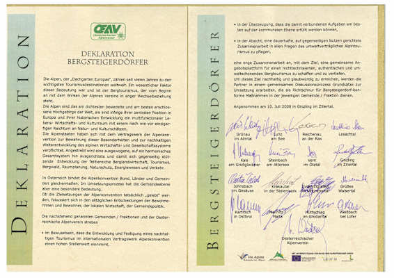 Bergsteigerdörfer Deklaration