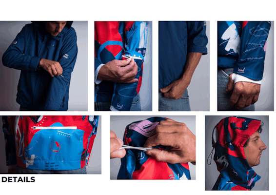 Detailansicht Sportjacke Modell Radfahren