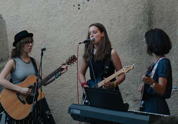 Drei Musiker in Brixen.