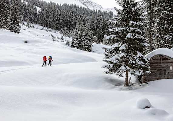 Unberührte Winterlandschaften laden zum Skitouren gehen ein.
