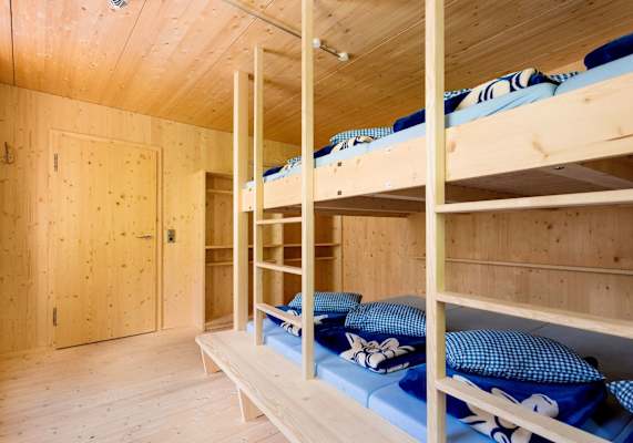 Das helle, moderne Schlaflager.