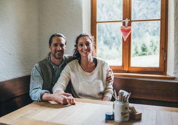 Die Wirtsleute des Wimbachschlosses.