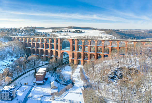 Ausgangspunkt des Vogtland Panormaweges ist die Göltzschtalbrücke.