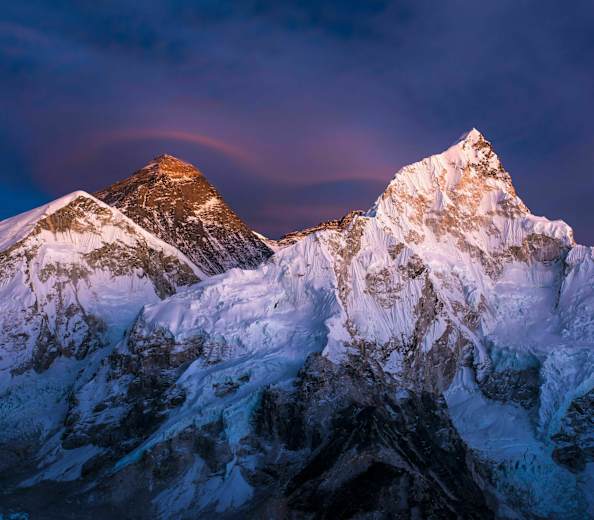 Mount Everest und Lhotse