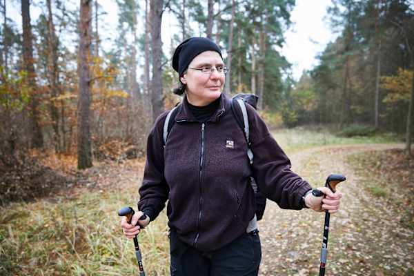 Christine Thürmer unterwegs beim Wandern