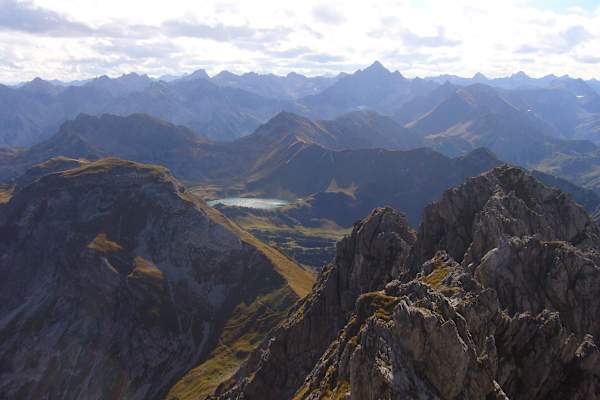 Rund um den Schrecksee: Blick in die Allgäuer Alpen