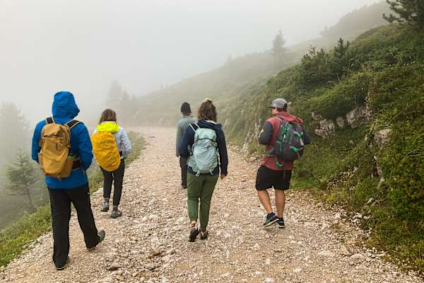 Wanderer im Nebel am Dobratsch