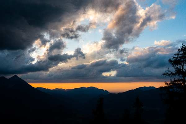 Sonnenuntergang auf der Zellerhütte