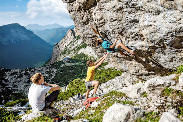 Boulderer am Blaueis in Bayern