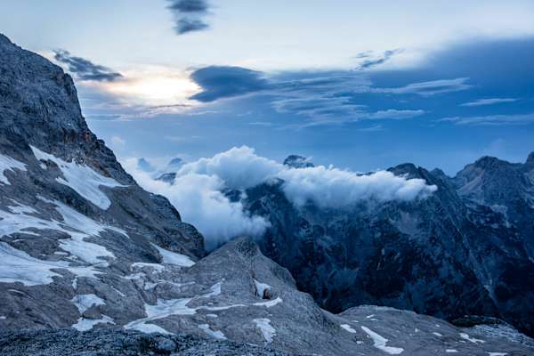 Wolken an der Triglav-Nordwand