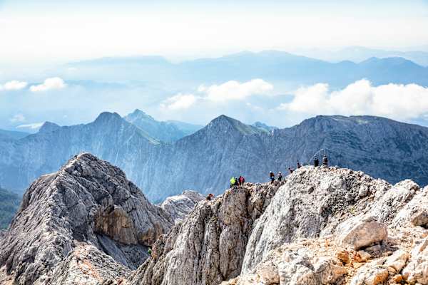 Vielbegangener, niemals schwieriger Gratweg