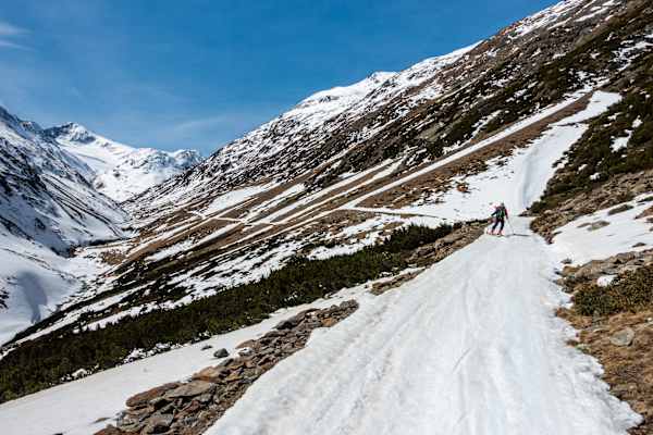 Bei der Abfahrt zwischen Martin-Busch-Hütte und Vent