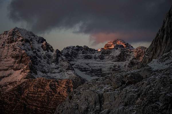 Abendstimmung am Neveapass in Südtirol