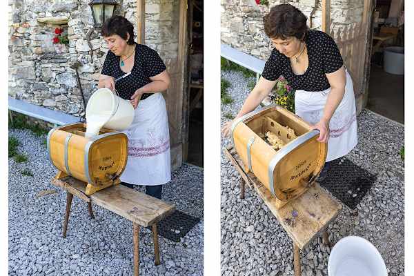 Leben auf der Alm: Butter-Herstellung