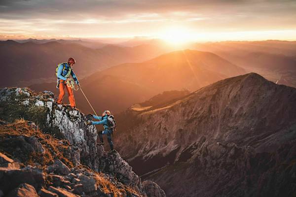Kletterer am Admonter Kalbling im Gesäuse