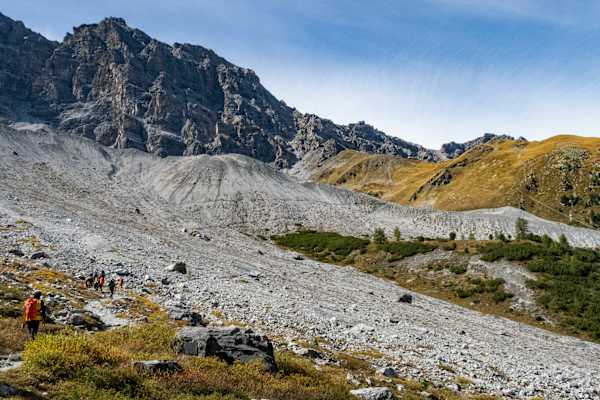 Querung unter der Ortler Nordwand zur Tabarettahütte