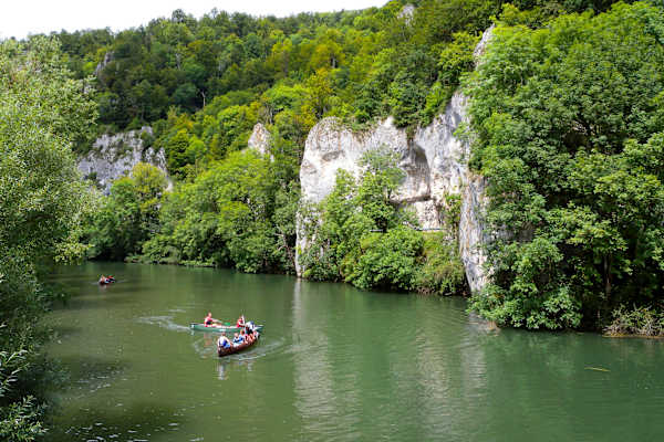 Paddler im Naturpark Obere Donau (Baden-Württemberg)