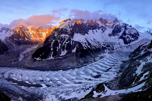 Das Mer de Glace im Mont-Blanc-Massiv     