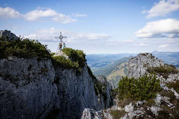 Richard Schmid und Klaus Jagersberger am Gipfel der Voralpe