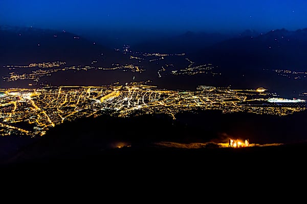 Sonnwendfeuer auf der Innsbrucker Nordkette, Tirol