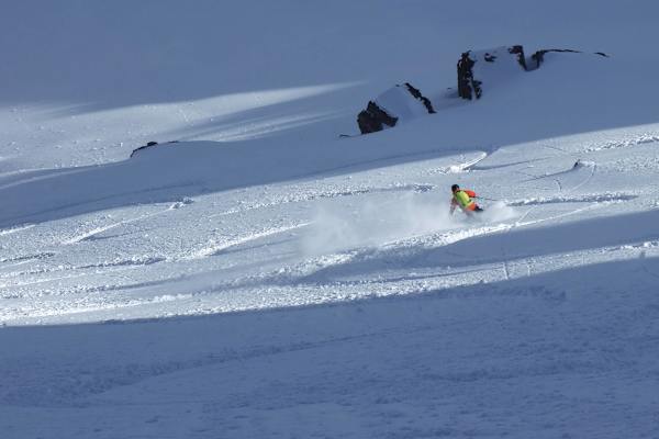Perfektes Abfahrtsgelände vom Hohen Burgstall