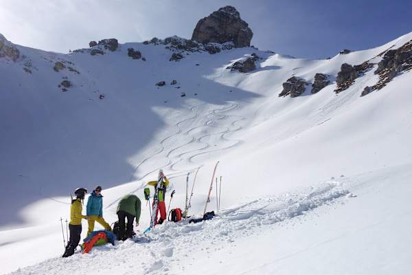 Perfektes Abfahrtsgelände vom Hohen Burgstall