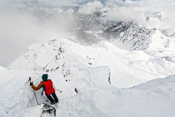 Blick zurück auf den Grat der Seekarspitze