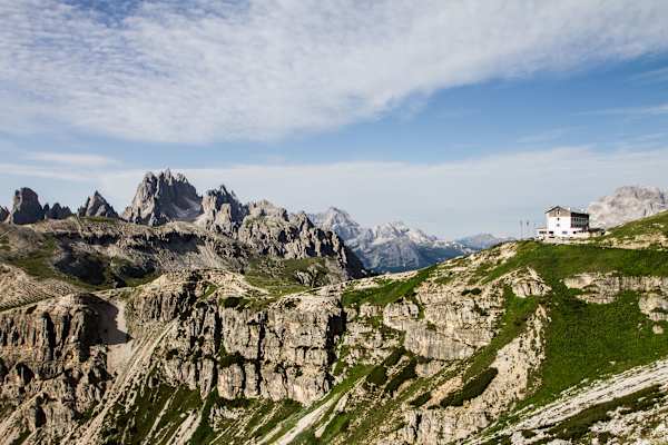 Blick auf die Auronzohütte