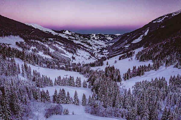 Sonnenuntergang im hinteren Glemmtal, Saalbach, Österreich