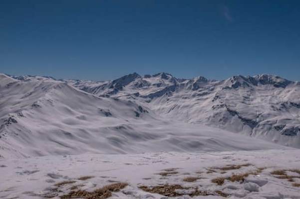 Im Schlusshang vor dem Gipfelrücken des Grionkopfes