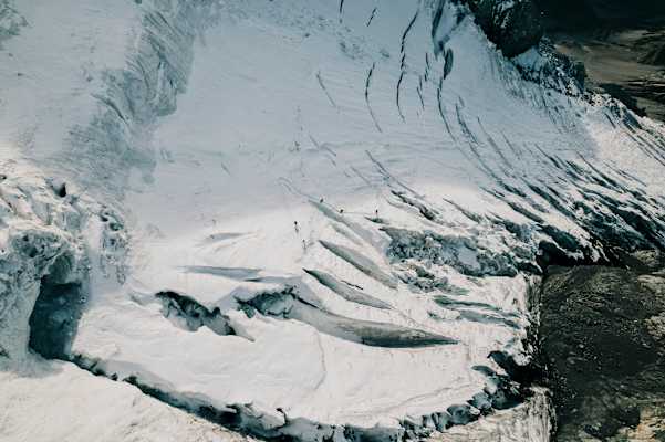 Luftaufnahme vom Gletscher am Ortler