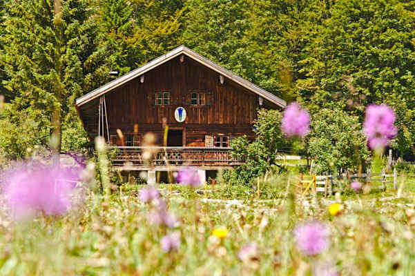 Die Kloaschaualm in den Bayerischen Voralpen (Deutschland)