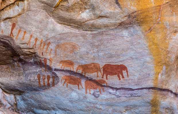 Uralte Felsmalereien im Truitjies-Tal (Cederberg Mountains)