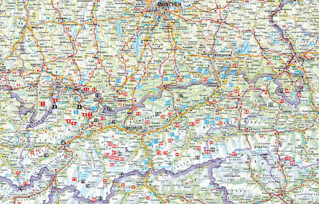 Übersichtskarte im Selection Band „Münchner Skitourenberge“.