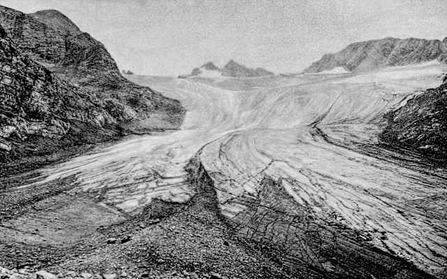Gletscherschwund: Der Dachstein-Gletscher im Jahr 1875
