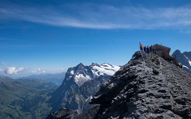 Ankunft auf der Mittellegihütte (3.355 m)