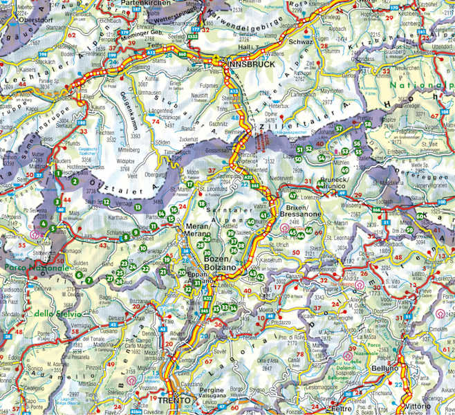 In jedem Rother Wanderbuch findet man eine praktische Übersichtskarte mit allen vorgestellten Touren.