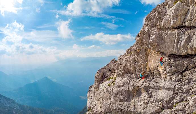 Über den Bert Rinesch-Klettersteig auf den Gipfel des Großen Priel