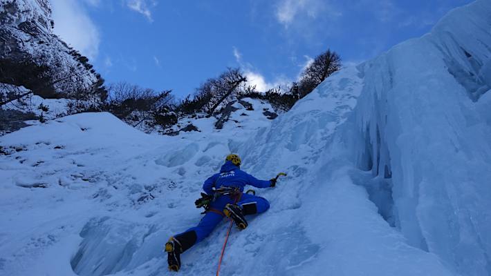 Eisklettern Obstanser Eisfall