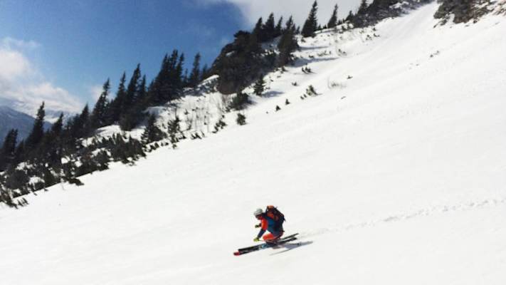 Skitour auf den Waxriegel am Schneeberg: Abfahrt über die „Kuhplagge“