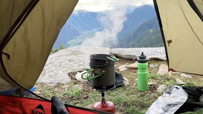 Zwei Schnauzer durchwandern die Schweiz