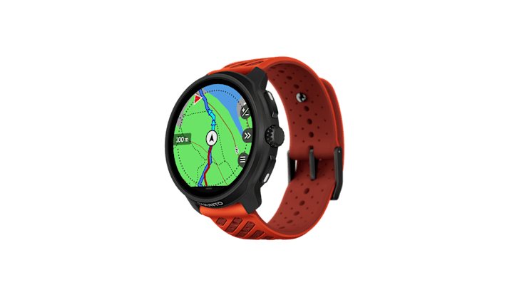 suunto race 2 sportuhr in coral orange gps karte display