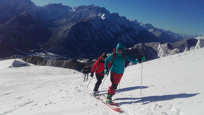 Skitour auf den Dovška Baba in Slowenien: Gipfelaufschwung