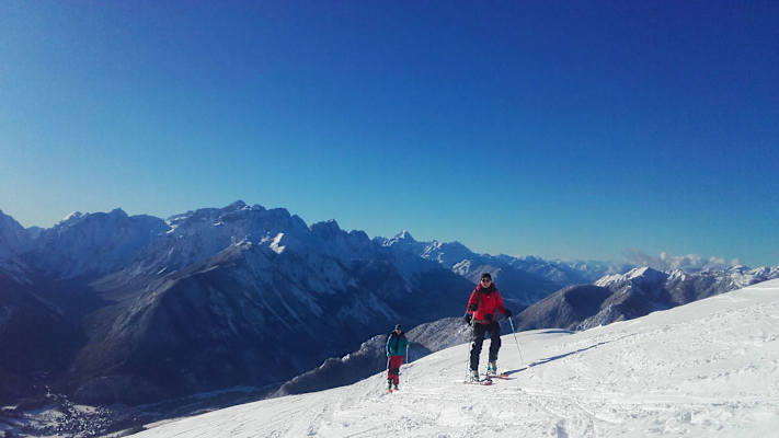 Skitour auf den Dovška Baba in Slowenien: Gipfelaufschwung