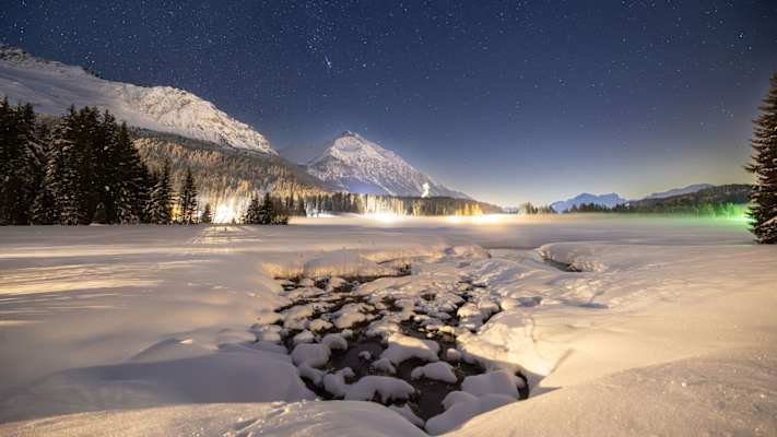 Eine Winternacht in Lenzerheide.